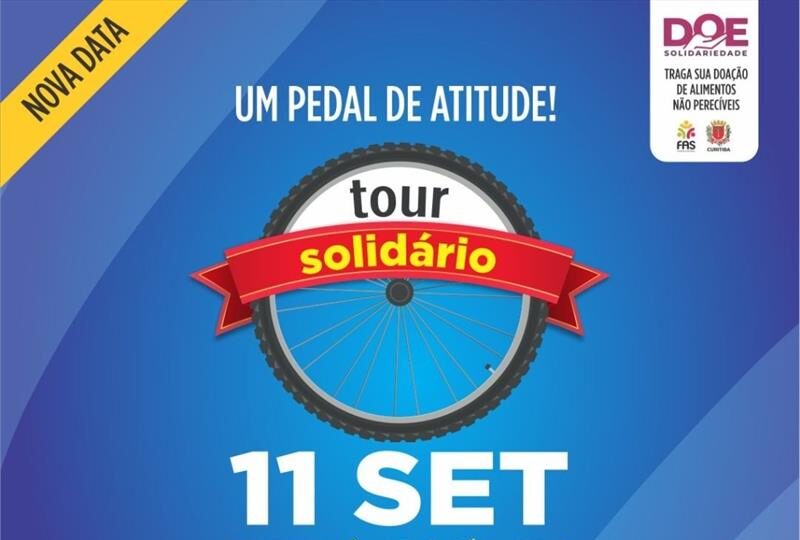 Pedala Tour Solidário será feito no dia 11 de setembro