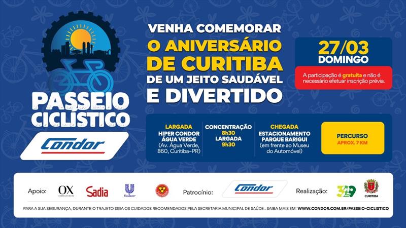 Domingo terá bloqueios de trânsito para passeio ciclístico de aniversário da cidade