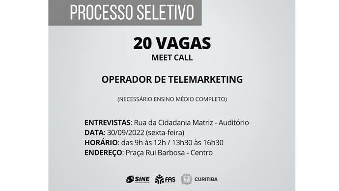 Empresa oferta 20 vagas de operador de telemarketing