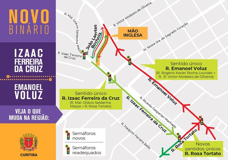 Novo binário com ciclofaixa começa a funcionar nesta quinta-feira no Pinheirinho