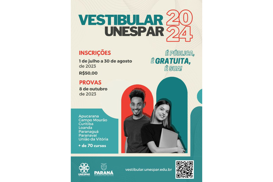 Inscrições para o Vestibular 2024 da Unespar estão abertas; são 2.300 vagas