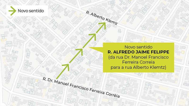 Rua no Portão terá mudança de sentido a partir desta quarta-feira