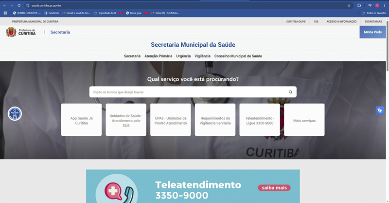 Saúde de Curitiba lança novo site, mais moderno e fácil de usar